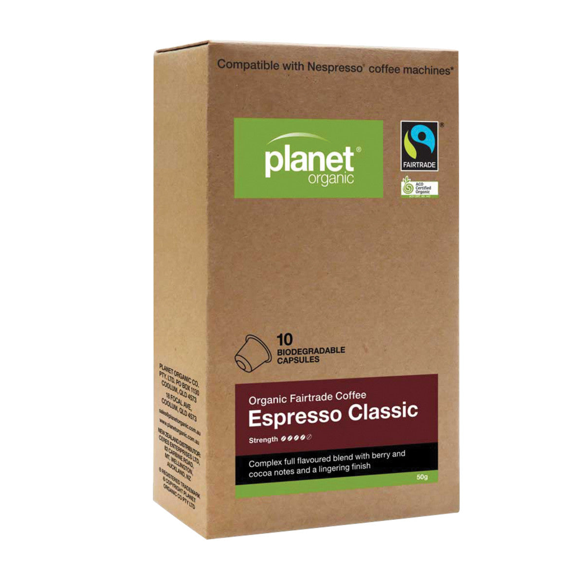 Planet Organic Coffee Capsules Espresso Classic x 10 Pack