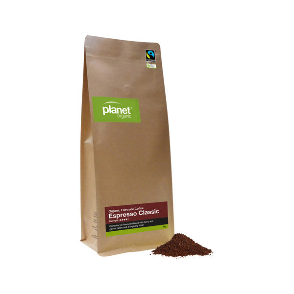 Planet Organic Coffee Espresso Classic Plunger Ground 1kg