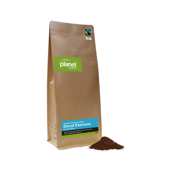 Planet Organic Coffee Espresso Decaf Plunger Ground 1kg
