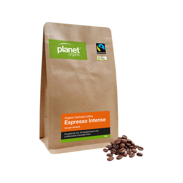 Planet Organic Coffee Espresso Intense Whole Bean 250g