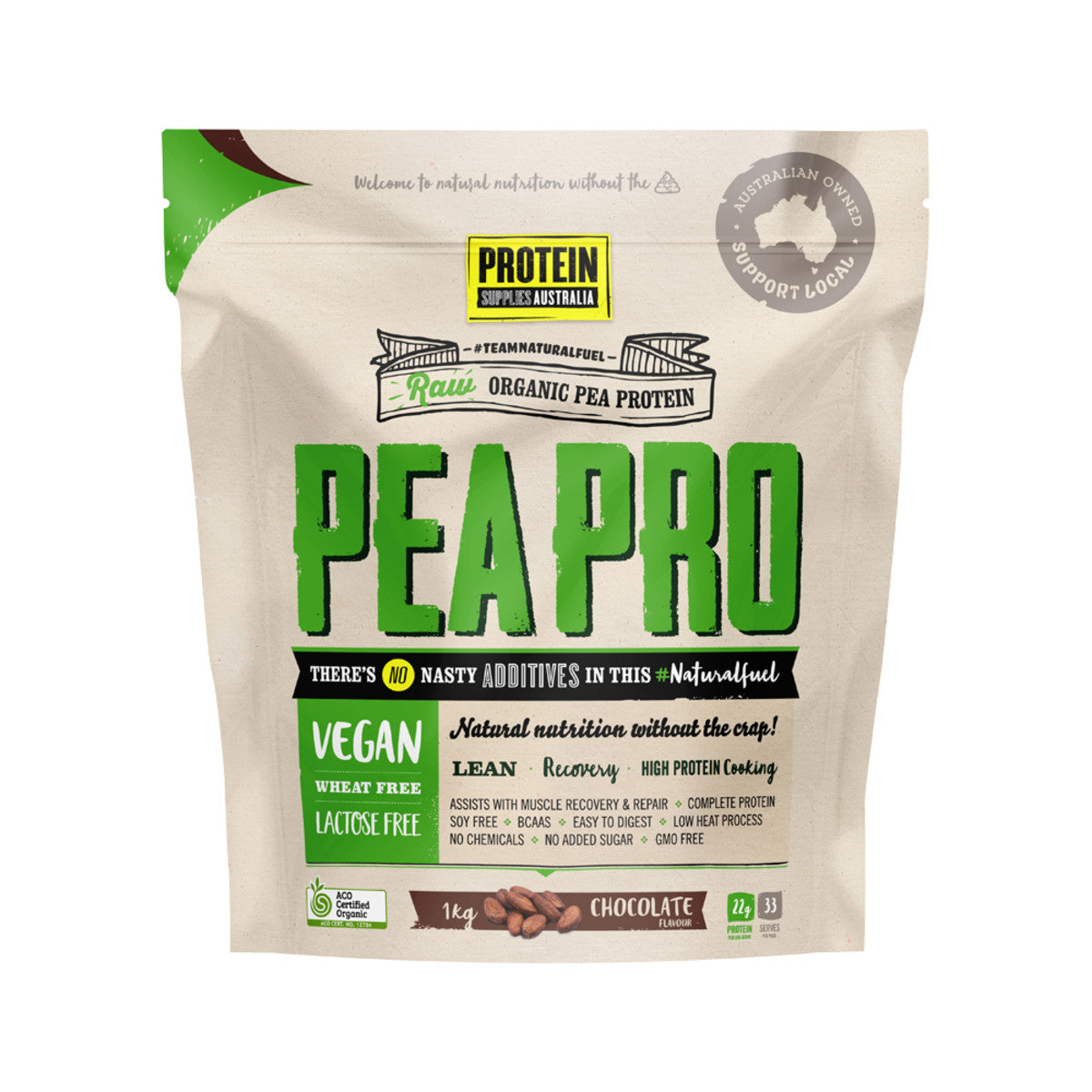 Protein Supplies Australia - Protein Pea Pro (Raw Organic Pea Protein) Chocolate
