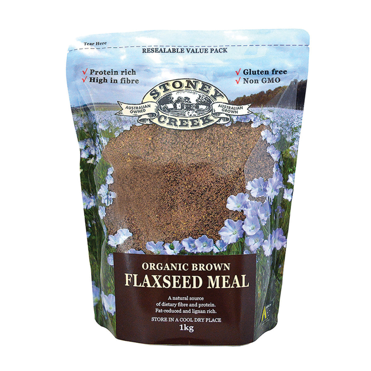 Stoney Creek Organic Flaxseed Meal Brown (Non Aust) 1kg