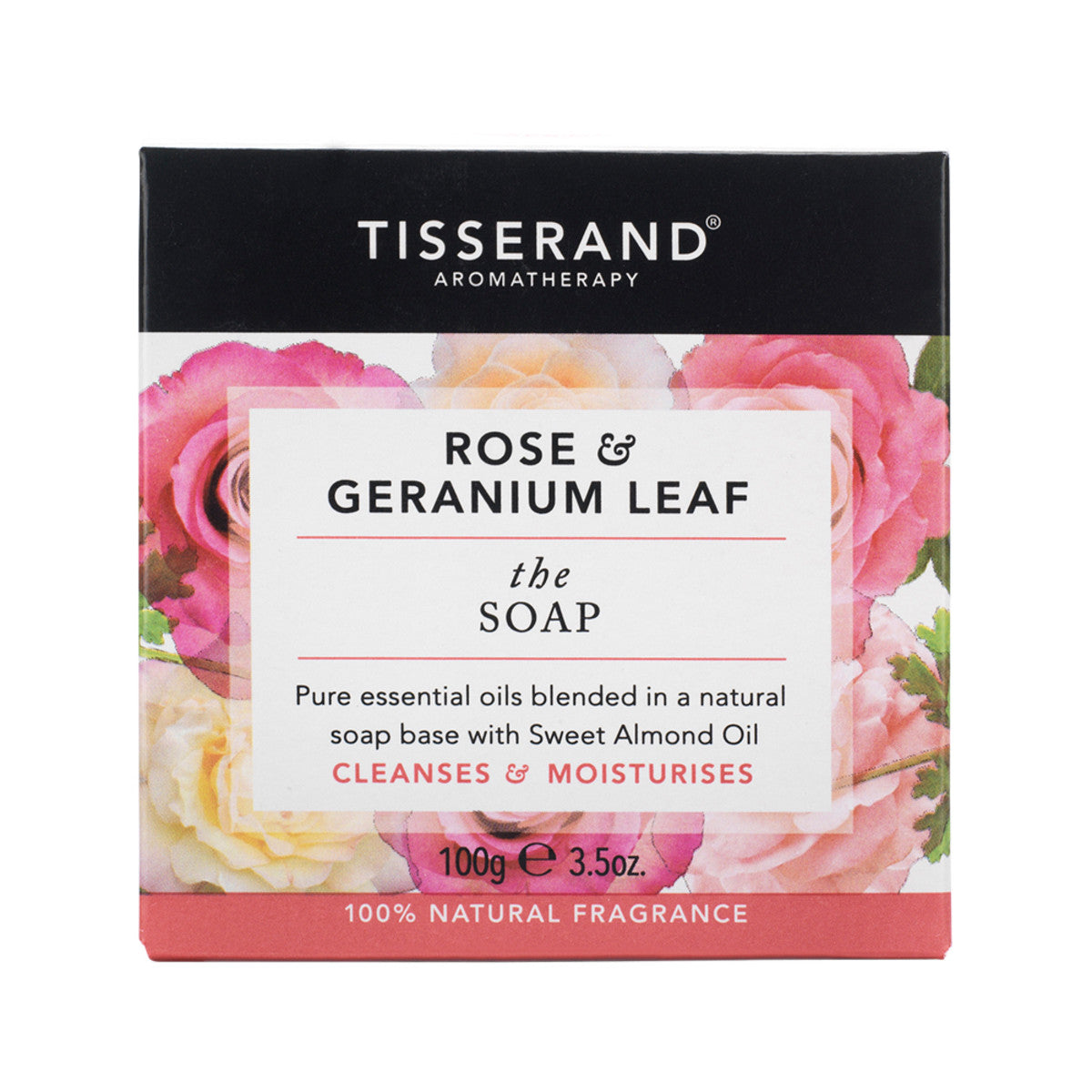 Tisserand Soap Rose and Geranium Leaf 100g