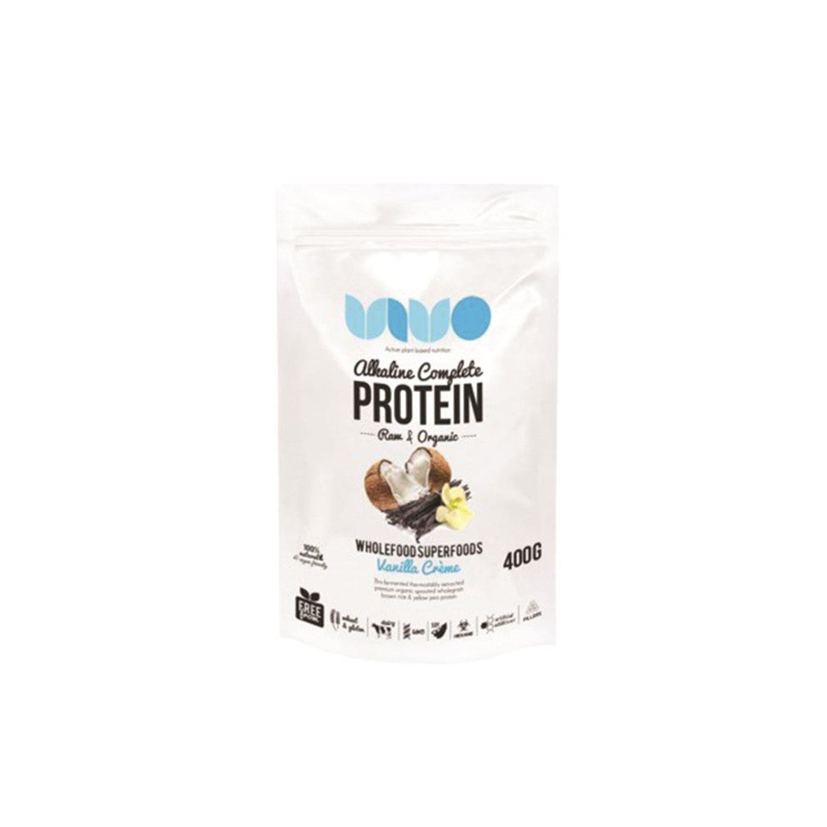 Vivo Organic Raw Alkaline Complt Protein Vanilla Creme 400g